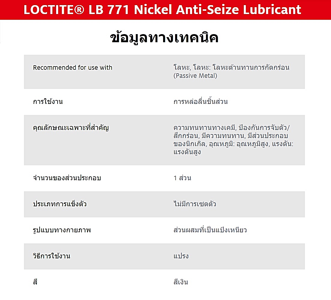 LOCTITE LB 771 หรือ 77164 (Nickel Anti-Seize) สารหล่อลื่น