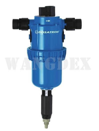 DOSATRON D45RE3
The D45 range of dispensers meets the dosing needs for flow rates from 100 to 4,500 l/h.
Injection range 0,5 - 3% [1:200 - 1:33]
Water flow range 100 l/h - 4,5 m3/h
Operating water pre