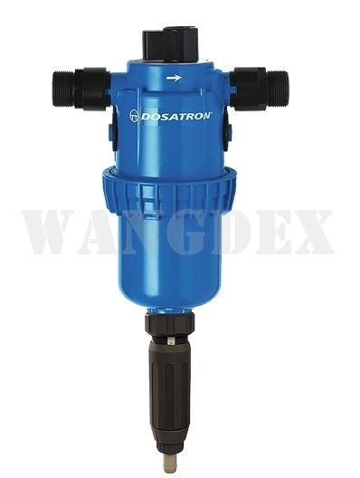 DOSATRON D45RE8
The D45 range of dispensers meets the dosing needs for flow rates from 100 to 4,500 l/h.
Injection range 3 - 8 % [1:33 - 1:12,5]
Water flow range 100 l/h - 4,5 m3/h
Operating water pre