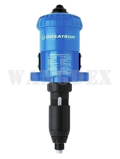 DOSATRON D25RE10 
The standard dosing range D25 meets dosing needs from 10 l/h to 2.5 m3.

Injection range 3 - 10 % [1:33 - 1:10]
Water flow range 10 l/h - 2 m3/h
Operating water pressure 0,3 - 4 bar
