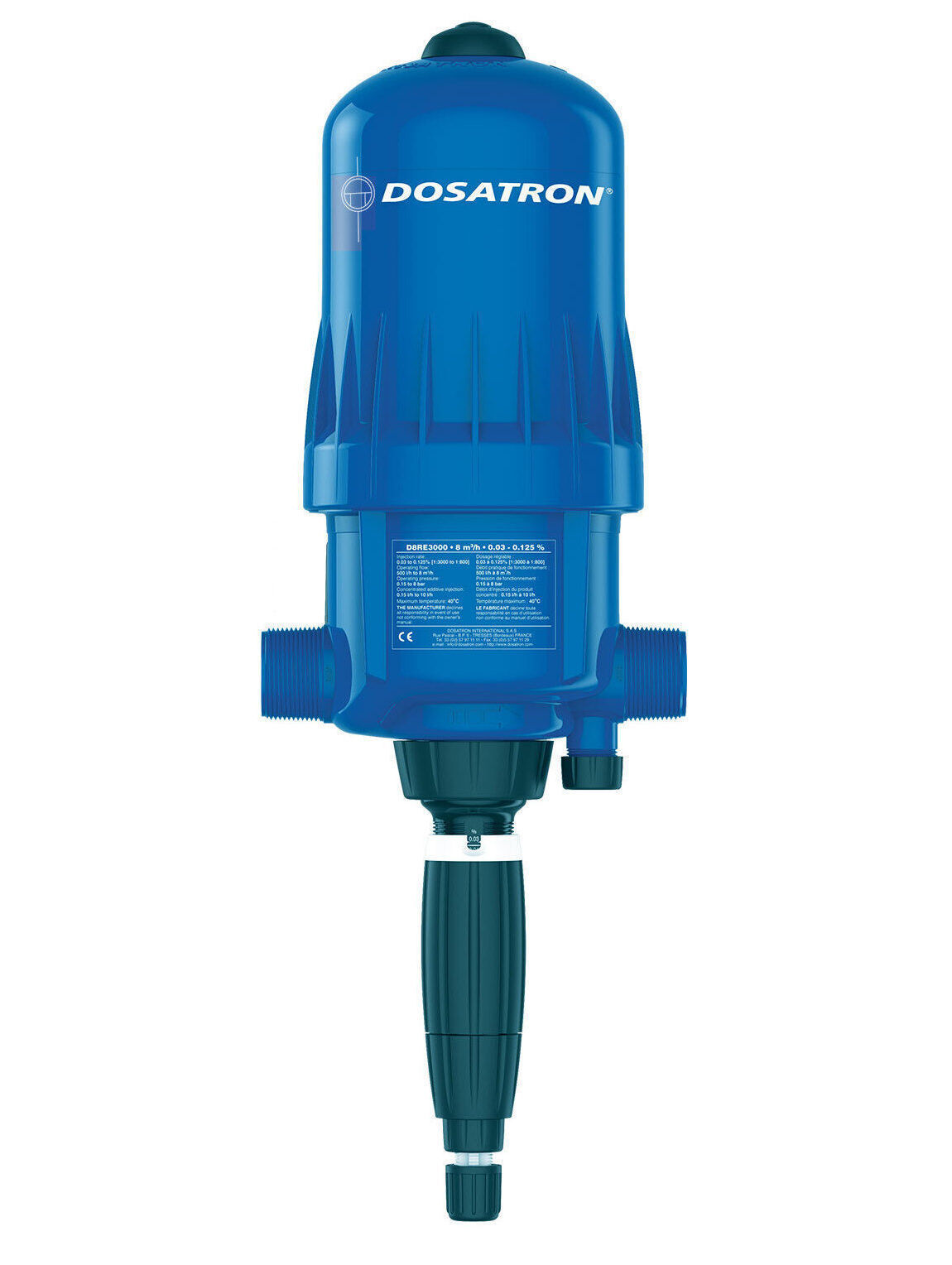 DOSATRON D8RE3000
The D8 range of dispensers meets the dosing needs for flow rates ranging from 500 to 8,000 l/h.