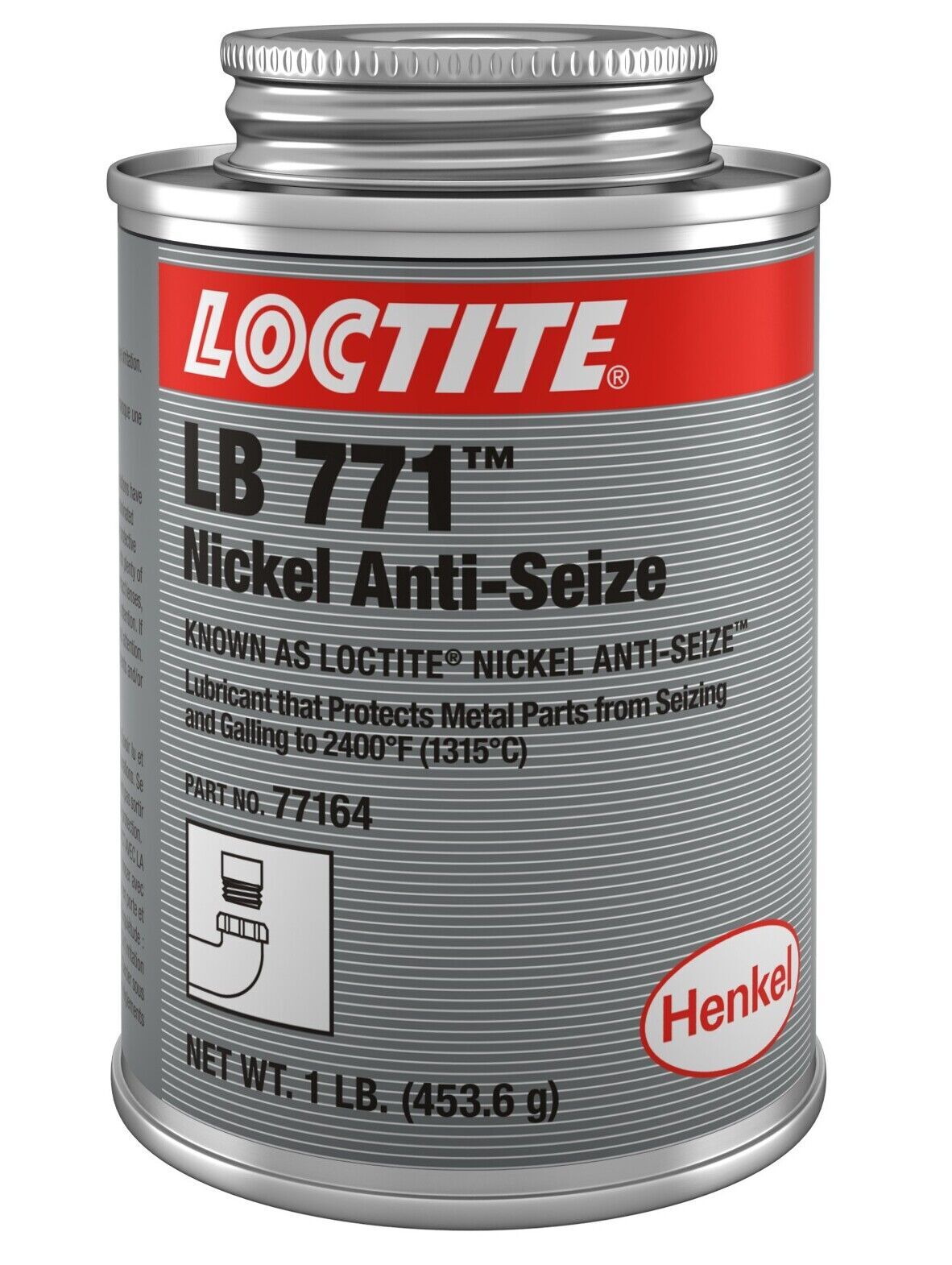 LOCTITE LB 771 หรือ 77164 (Nickel Anti-Seize) สารหล่อลื่นป้องกันการจับติดแอนติซิสช์ ช่วยป้องกันสนิม การกัดกร่อน การจับติด และการขูดขีดช่วยให้ชิ้นส่วนหล่อลื่นได้แม้ในสภาพแวดล้อมรุนแรง ปนเปื้อนด้วยสารเ
